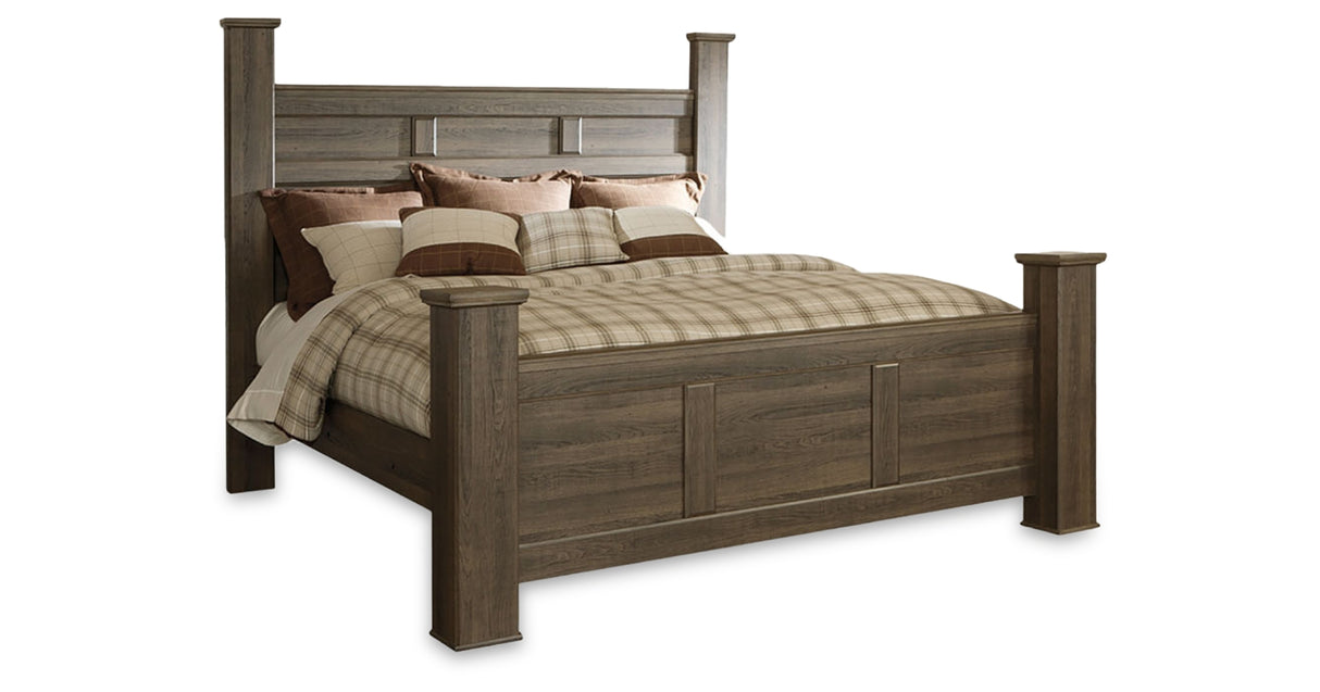 Juararo California King Poster Bed, Dresser and 2 Nightstands from Ashley Furniture - Luna Furniture