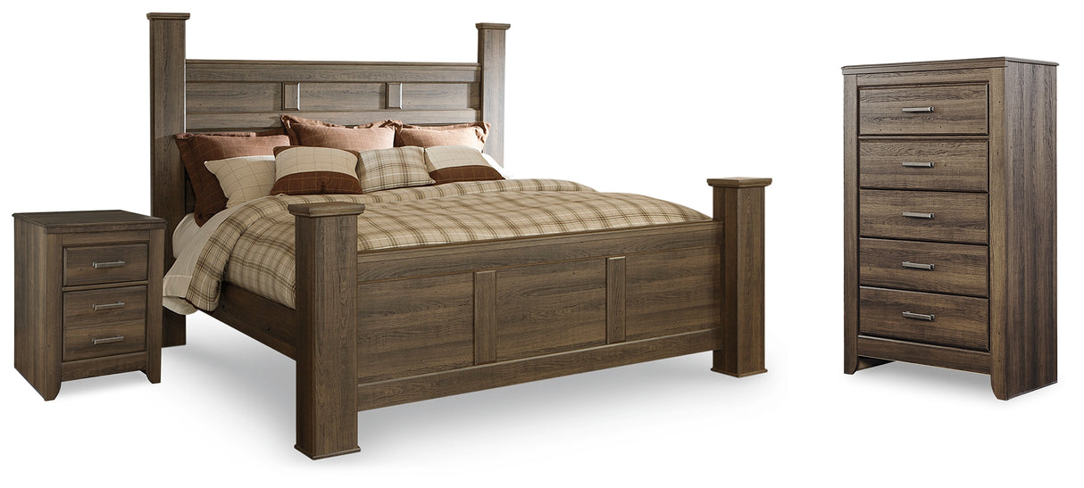Juararo Dark Brown Poster Bedroom Set from Ashley - Luna Furniture