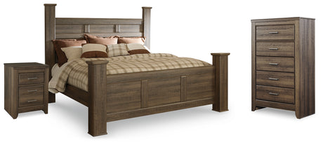 Juararo Dark Brown Poster Bedroom Set from Ashley - Luna Furniture