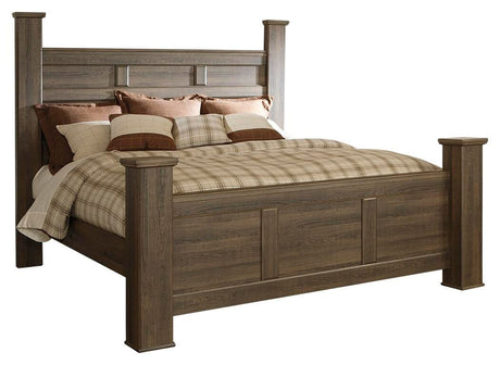 Juararo Dark Brown California King Poster Bed from Ashley - Luna Furniture