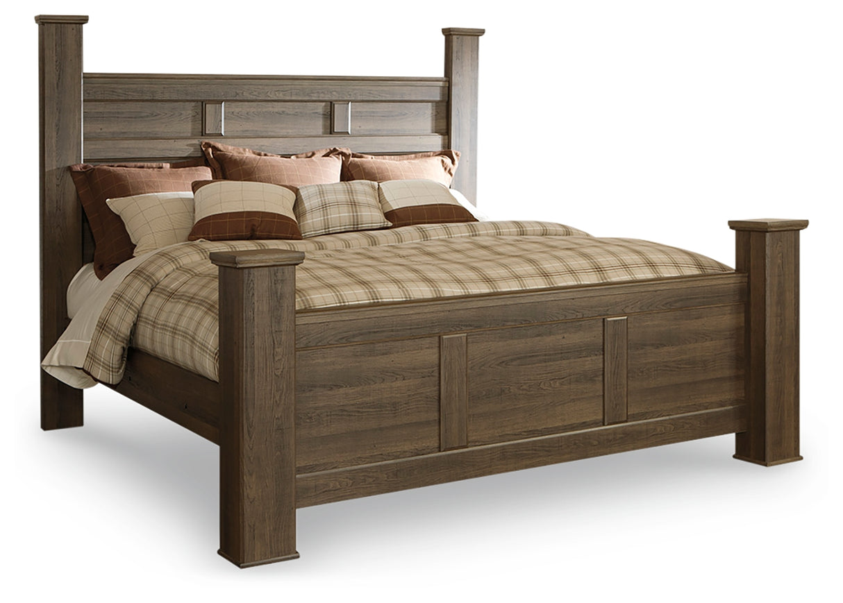 Juararo Dark Brown Poster Bedroom Set from Ashley - Luna Furniture