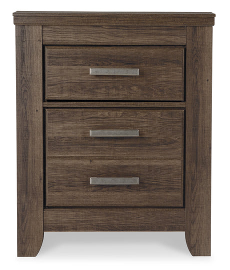 Juararo Queen Panel Headboard Bed with Mirrored Dresser, Chest and Nightstand in Dark Brown from Ashley Furniture - Luna Furniture