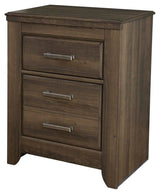 Juararo Dark Brown Queen Poster Bed with Mirrored Dresser and 2 Nightstands from Ashley - Luna Furniture