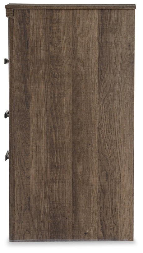 Juararo California King Poster Bed with Mirrored Dresser, Chest and 2 Nightstands in Dark Brown from Ashley Furniture - Luna Furniture