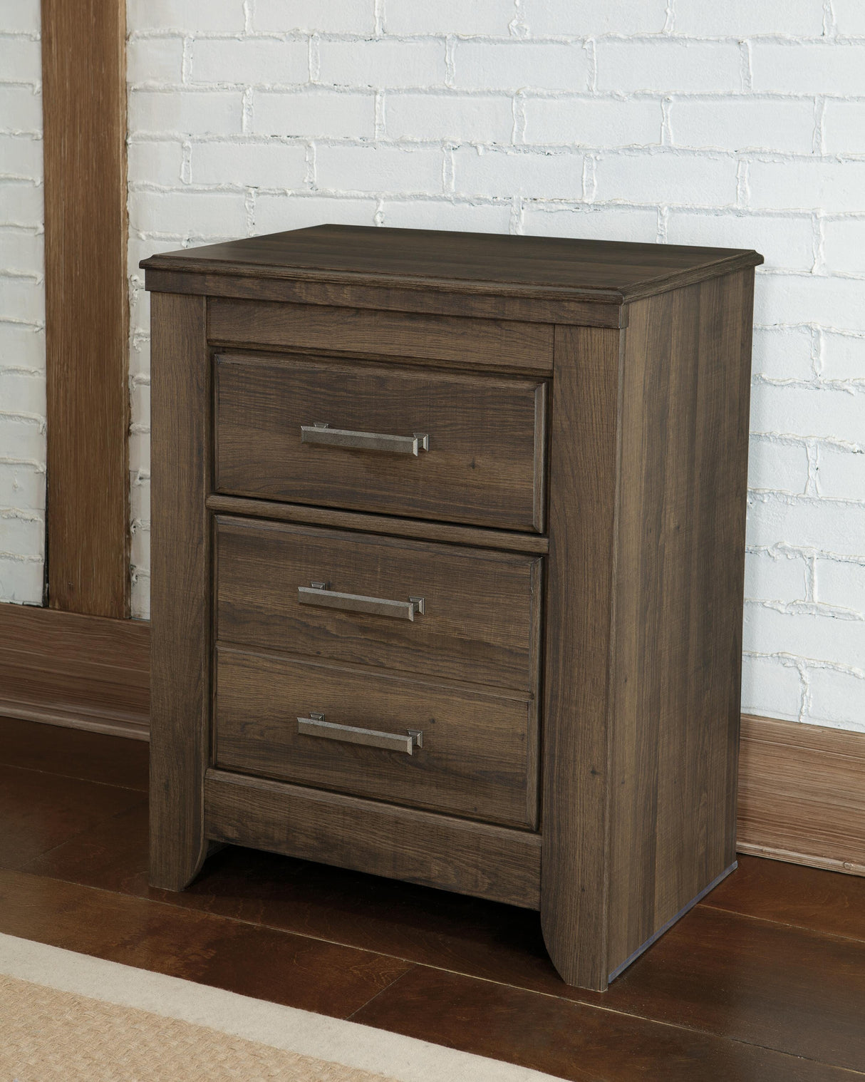 Juararo Dark Brown Queen Poster Bed with Mirrored Dresser and 2 Nightstands from Ashley - Luna Furniture
