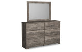 Ralinksi Twin Panel Bed with Mirrored Dresser, Chest and 2 Nightstands in Gray from Ashley Furniture - Luna Furniture