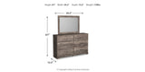 Ralinksi King Panel Bed with Mirrored Dresser, Chest and 2 Nightstands in Gray from Ashley Furniture - Luna Furniture