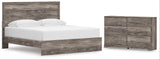 Ralinksi Gray King Panel Bed with Dresser from Ashley - Luna Furniture