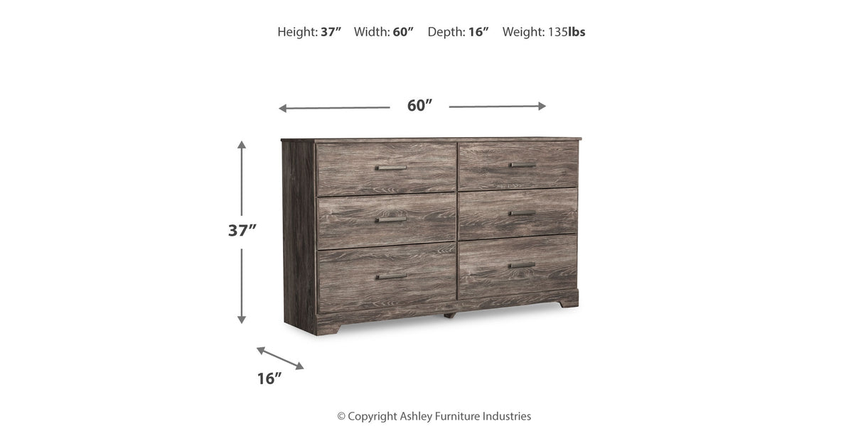 Ralinksi Twin Panel Bed with Dresser in Gray from Ashley - Luna Furniture