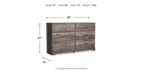 Ralinksi Full Panel Bed with Dresser in Gray from Ashley Furniture - Luna Furniture