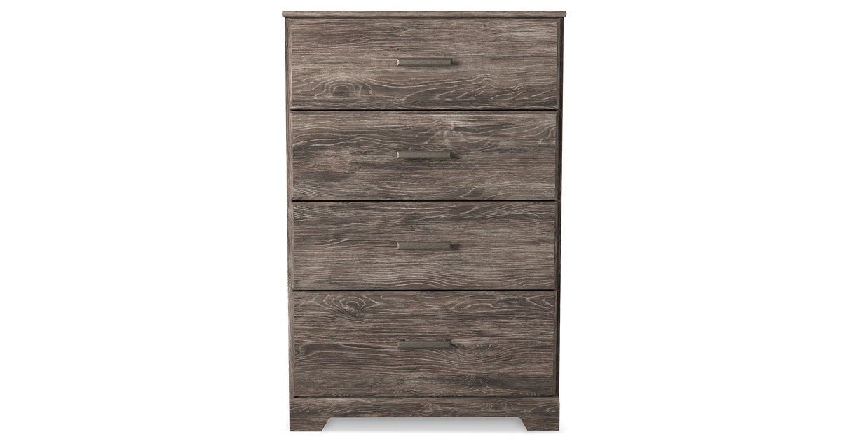 Ralinksi Full Panel Bed with Mirrored Dresser, Chest and 2 Nightstands in Gray from Ashley Furniture - Luna Furniture