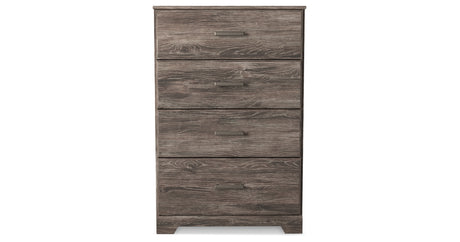 Ralinksi King Panel Bed with Mirrored Dresser and Chest in Gray from Ashley - Luna Furniture