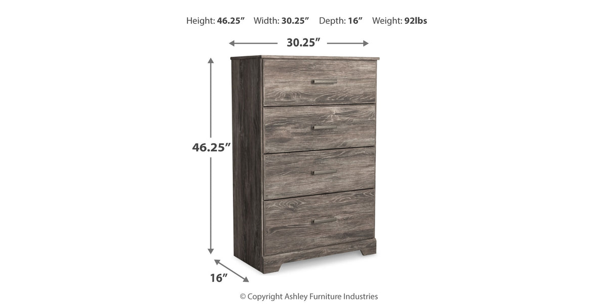 Ralinksi Twin Panel Bed with Mirrored Dresser, Chest and 2 Nightstands in Gray from Ashley Furniture - Luna Furniture