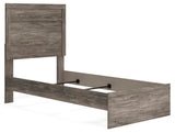 Ralinksi Gray Twin Panel Bed with Mirrored Dresser from Ashley Furniture - Luna Furniture