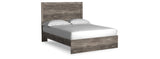Ralinksi Queen Panel Bed with Mirrored Dresser and Chest in Gray from Ashley Furniture - Luna Furniture