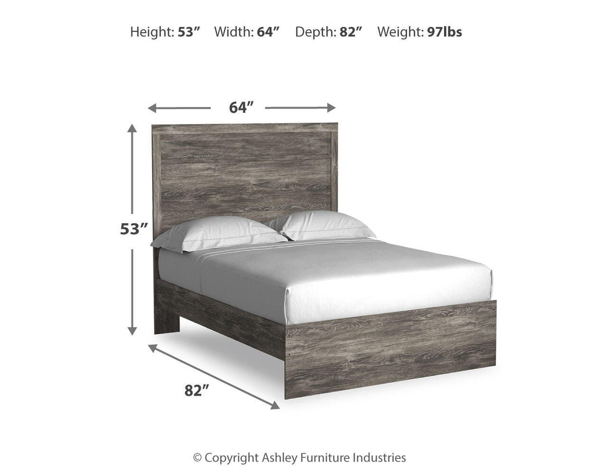 Ralinksi Queen Panel Bed with Mirrored Dresser and Nightstand in Gray from Ashley Furniture - Luna Furniture