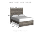 Ralinksi Queen Panel Bed with Mirrored Dresser and Nightstand in Gray from Ashley Furniture - Luna Furniture