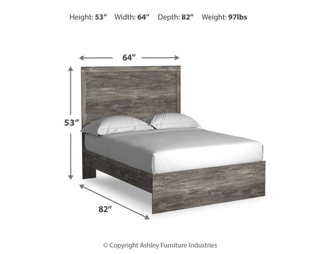Ralinksi Queen Panel Bed with Mirrored Dresser and Nightstand in Gray from Ashley - Luna Furniture