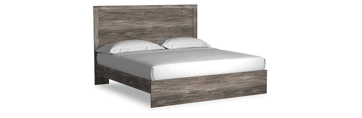 Ralinksi King Panel Bed with 2 Nightstands in Gray from Ashley Furniture - Luna Furniture