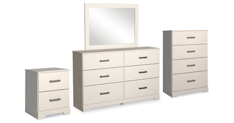 Stelsie White Dresser, Mirror, Chest and Nightstand from Ashley - Luna Furniture
