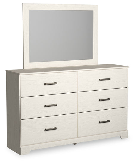 Stelsie White Queen Panel Bed with Dresser, Mirror and Nightstand from Ashley - Luna Furniture