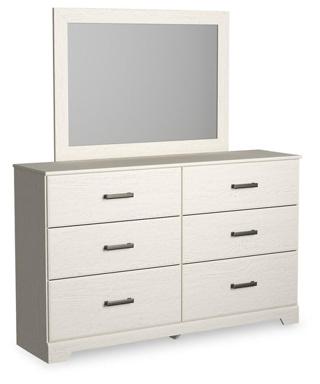 Stelsie White Dresser and Mirror from Ashley - Luna Furniture