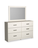 Stelsie White Dresser and Mirror from Ashley - Luna Furniture
