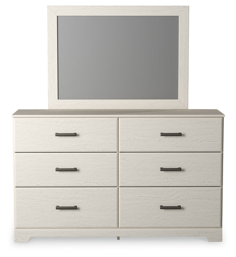 Stelsie White Queen Panel Bed with Dresser, Mirror and Nightstand from Ashley - Luna Furniture