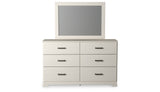 Stelsie White Dresser and Mirror from Ashley - Luna Furniture