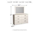Stelsie Twin Panel Bed with Mirrored Dresser in White from Ashley - Luna Furniture