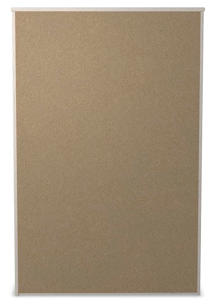 Stelsie White King Panel Bed, Dresser, Mirror, Chest and 2 Nightstands