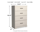 Stelsie White King Panel Bed, Dresser, Mirror, Chest and 2 Nightstands