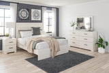 Stelsie White Queen Panel Bed with Dresser, Mirror and Nightstand from Ashley Furniture - Luna Furniture