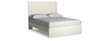 Stelsie Queen Panel Bed with Mirrored Dresser and Nightstand in White from Ashley Furniture - Luna Furniture