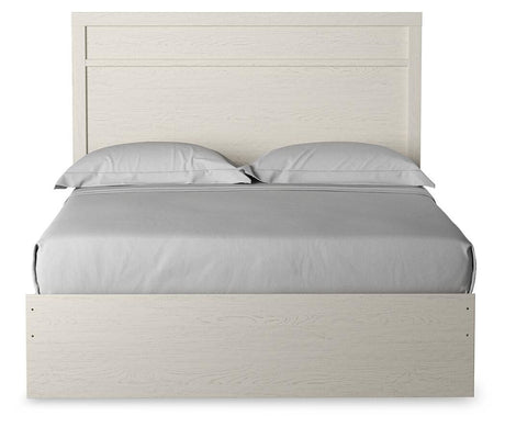 Stelsie White Queen Panel Bed with Mirrored Dresser and 2 Nightstands from Ashley - Luna Furniture