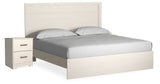 Stelsie White Panel Bed and Nightstand from Ashley Furniture - Luna Furniture