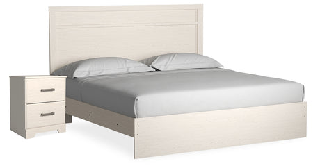 Stelsie White Panel Bed and Nightstand from Ashley Furniture - Luna Furniture