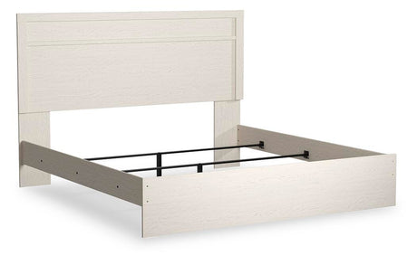 Stelsie White King Panel Bed from Ashley - Luna Furniture