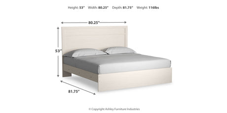 Stelsie White Panel Bed and Nightstand from Ashley Furniture - Luna Furniture