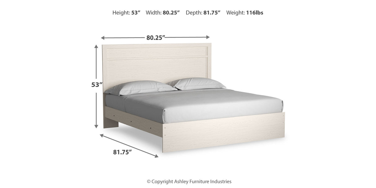 Stelsie White King Panel Bed from Ashley - Luna Furniture