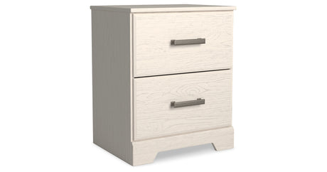 Stelsie White Panel Bed and Nightstand from Ashley Furniture - Luna Furniture
