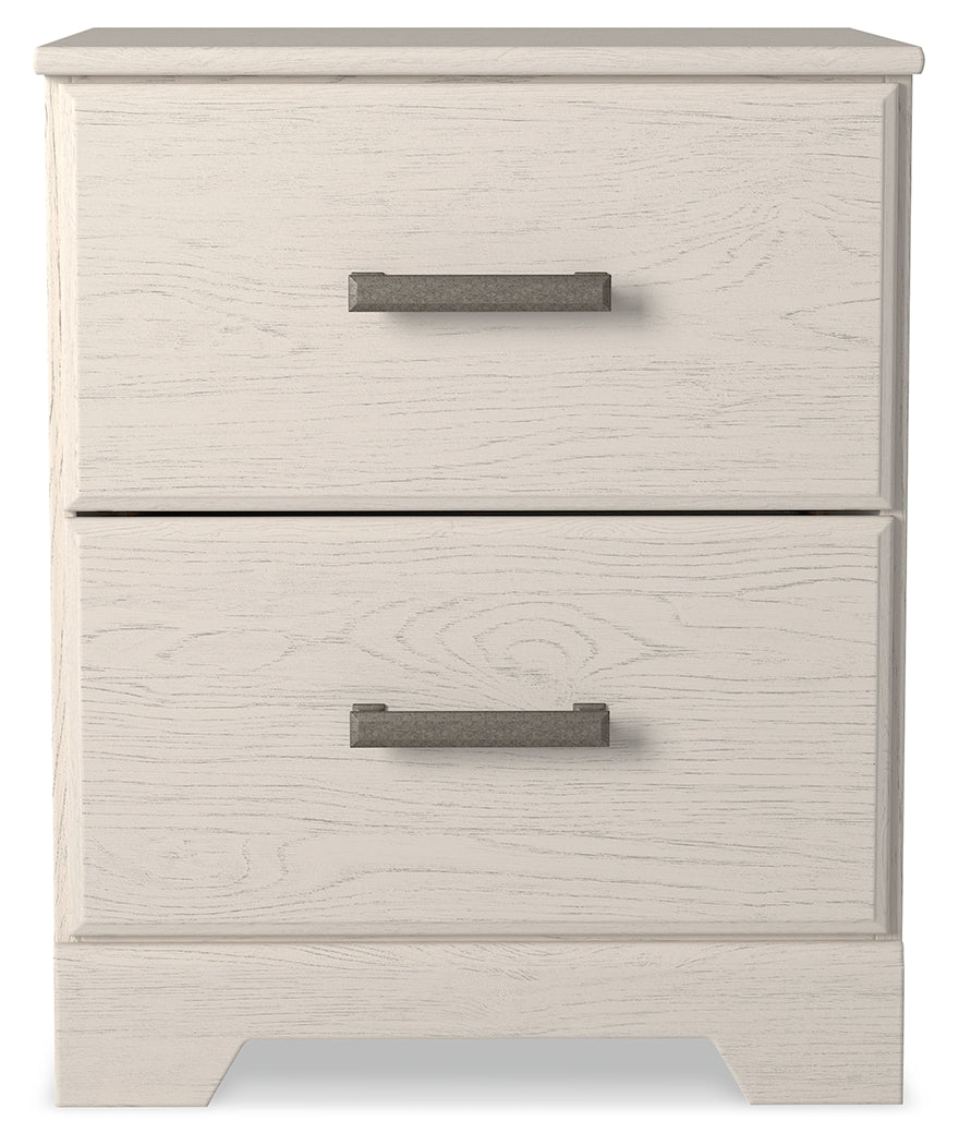 Stelsie White Queen Panel Bed with Dresser, Mirror and Nightstand from Ashley Furniture - Luna Furniture