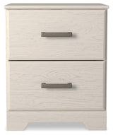Stelsie White Queen Panel Bed with Dresser, Mirror and Nightstand from Ashley Furniture - Luna Furniture