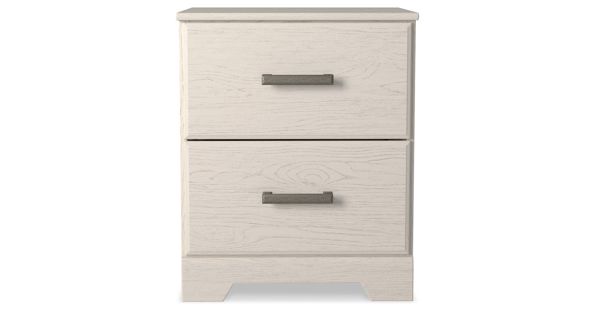 Stelsie White Panel Bed and Nightstand from Ashley Furniture - Luna Furniture