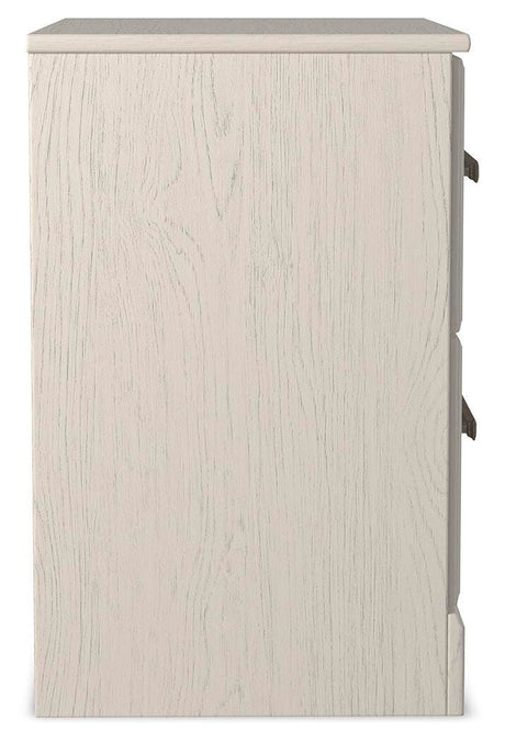 Stelsie White Panel Bed and Nightstand from Ashley Furniture - Luna Furniture
