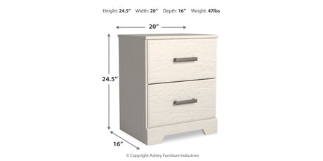 Stelsie White Panel Bed and Nightstand from Ashley Furniture - Luna Furniture
