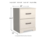 Stelsie White Panel Bed and Nightstand from Ashley Furniture - Luna Furniture