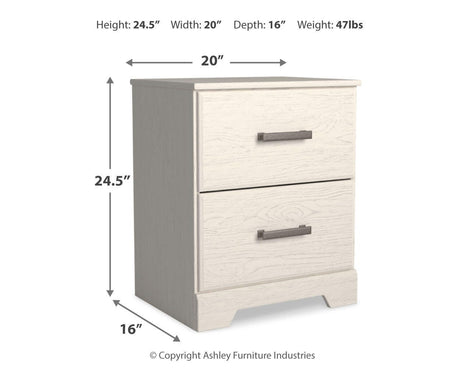 Stelsie White Panel Bed and Nightstand from Ashley Furniture - Luna Furniture