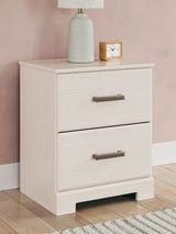 Stelsie White Panel Bed and Nightstand from Ashley Furniture - Luna Furniture