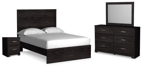 Belachime Full Panel Bed, Dresser, Mirror and Nightstand from Ashley - Luna Furniture